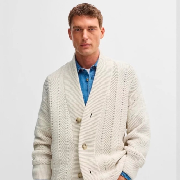 Men’s Wool Cardigan, BOSS - Picture 1 of 4